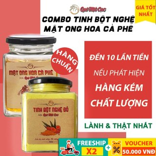 COMBO TINH BỘT NGHỆ, MẬT ONG UỐNG ĐẸP DA, GIỮ DÁNG, HẾT LOÉT DẠ DÀY QUÊ MỘT CỤC (HANDMADE)