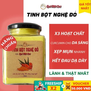 Tinh bột nghệ đỏ [LOẠI ĐẶC BIỆT] hàm lượng tinh chất quý (curcumin) cao QUÊ MỘT CỤC 250g (handmade)