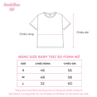 BUDDIES | Áo thun babytee trắng in hình no2
