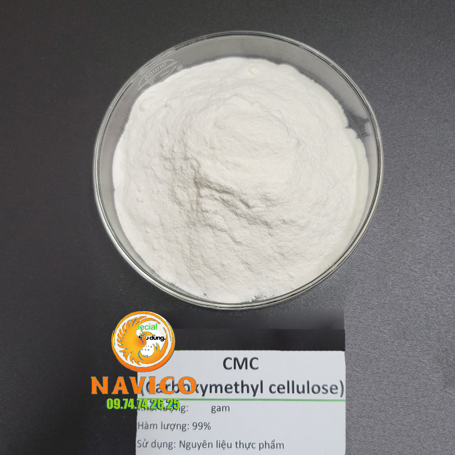 Chất bột kết dính CMC (Carboxymethyl Cellulose) dùng trong thực phẩm cho người và thức ăn cho cá