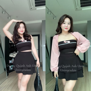 Bigsize- set 3 món áo ống nơ - chitchitstore