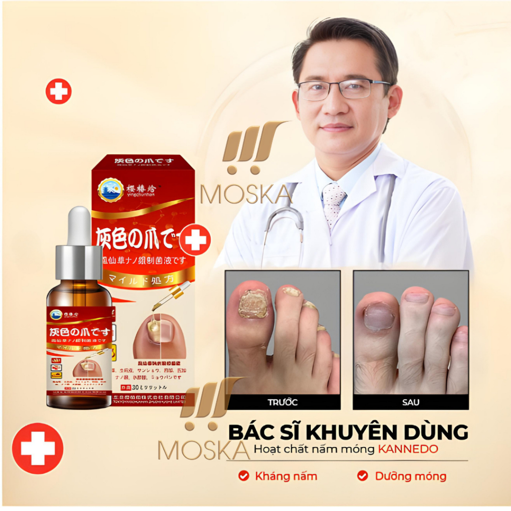 Tinh Chất Nấm Móng, Dưỡng Móng, Giảm Thối Móng KANNEDO Nhật Bản 30ml, Móng Cứng, Chắc, Phục Hồi Form Móng Hư | Moska Sho