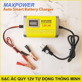 Bộ sạc ắc quy tự động thông minh 12v 2a maxpower 3ah 20ah - có led báo sạc