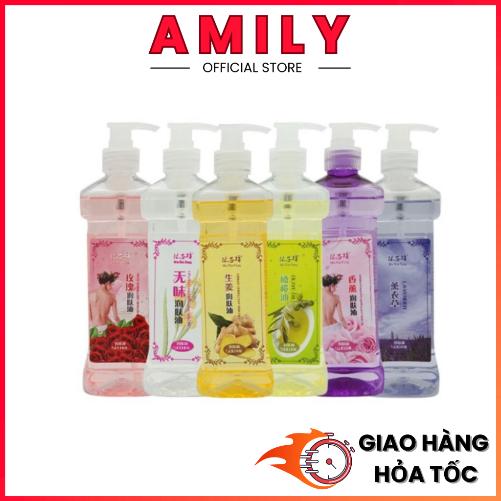 Tinh Dầu Massage Body Thảo Dược Gừng Tinh Dầu Gừng Hoa Hồng Lawender 500ml