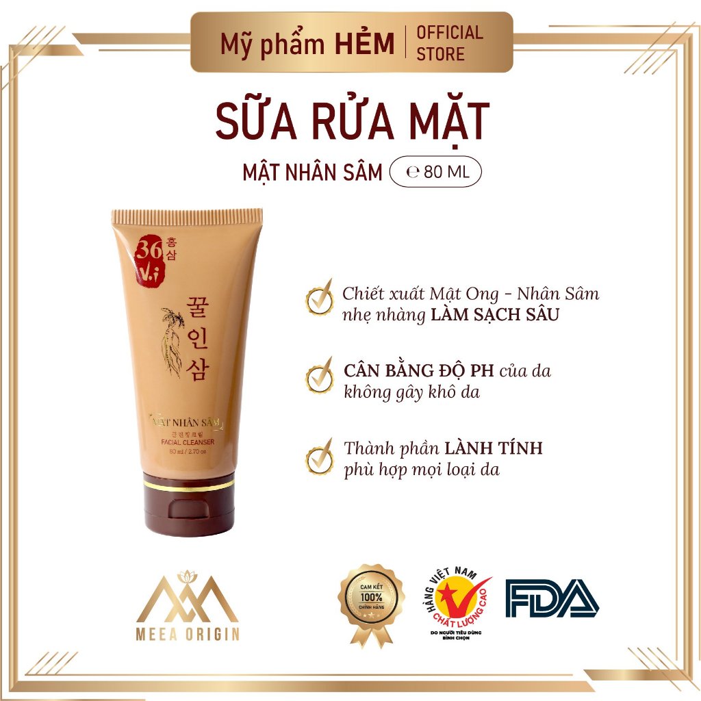 Sữa rửa mặt mật nhân sâm MEEA 36 vị