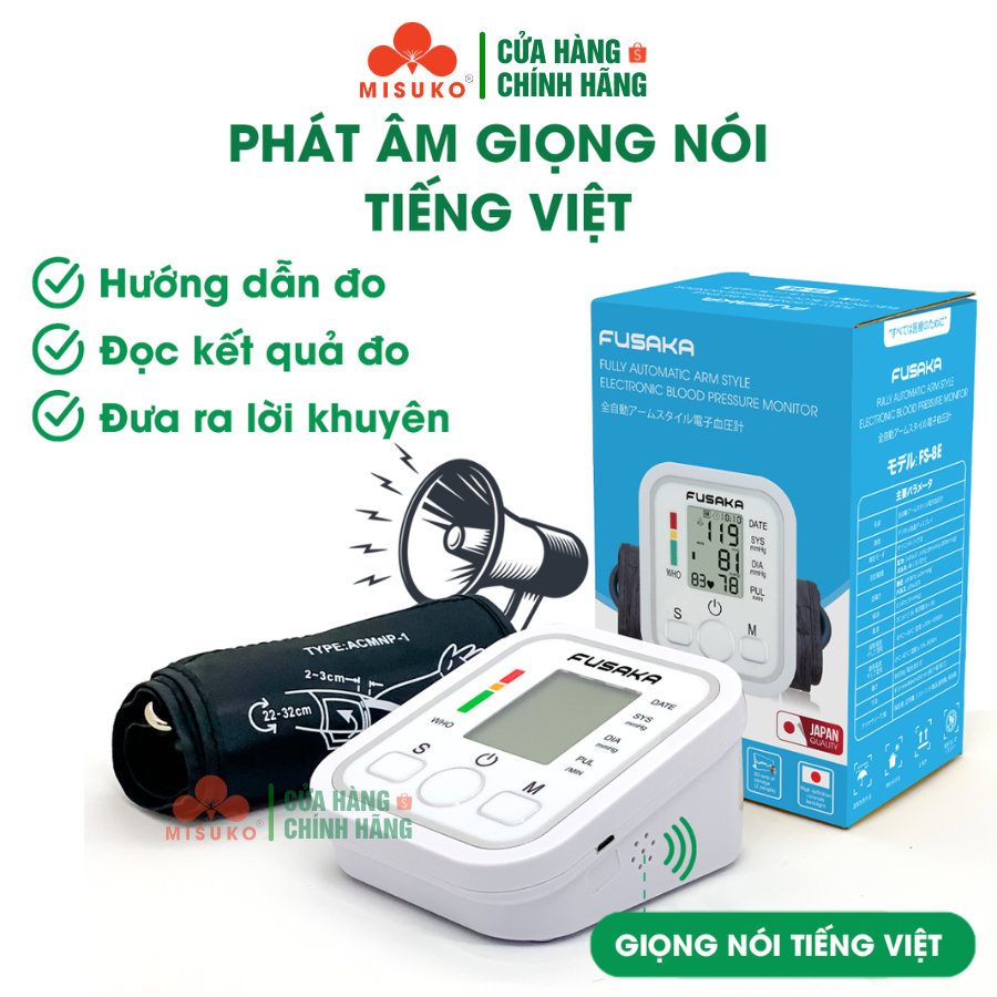 Máy đo huyết áp điện tử MISUKO Fusaka FS-8E nhẩt bản [ BẢO HÀNH 24 THÁNG ], máy đo áp huyết tự động đo lường chính xác