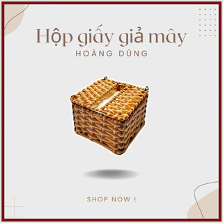 Hộp khăn giấy vuông nhựa giả mây khung sắt loại 1 dày dặn dùng cho gia đình - quán ăn
