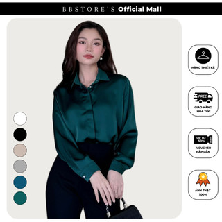 Áo sơ mi lụa công sở tay dài form áo rộng basic bbstore's -a2379