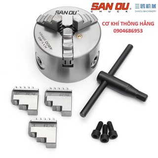 Mâm cặp cơ k11-80, mâm 3 chấu phi 80mm tự định tâm. hiệu sandu chính hãng