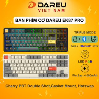 Bàn phím cơ không dây DAREU EK87 PRO (Triple Mode, Cherry PBT Double Shot, Gasket Mount, RGB)