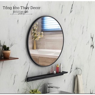 Gương tròn treo nhà tắm viền thép tĩnh điện chống gỉ, gương bàn phấn, gương nội thất cao cấp .(Hàng Vip) KING Q STORE