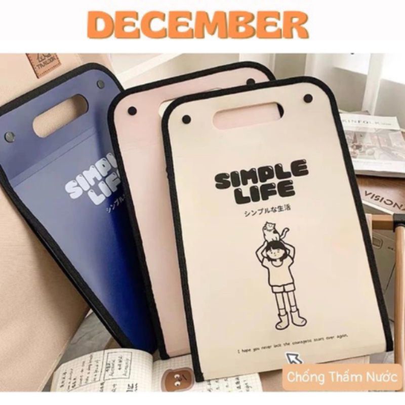 Túi Đựng Tài Liệu A4, Cặp Đựng Hồ Sơ Khổ A4 Chất Liệu Nhựa Dẻo 12 Ngăn Hoạ Tiết Đa Dạng Dễ Thương DE