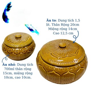 Âu đựng mỡ bằng sứ, liễn đựng mỡ, hũ đựng mỡ, âu mỡ sành, niễng đựng mỡ, hũ muối dưa cà, thố đựng mỡ
