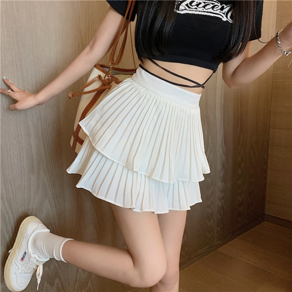 Chân Váy Xếp Ly Bigsize Nữ Dáng Mini Xếp Ly Hai Tầng Có Quần Bảo Hộ Vải Cotton Mềm Mịn CVDL | BigBuy360 - bigbuy360.vn