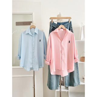 Áo sơ mi nữ thêu ngựa ralph lauren slim fit knit cotton hàng xuất dư xịn cotton pha lụa dày dặn mềm mại đanh chất 2025