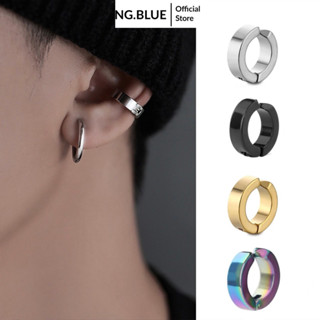  Khuyên tai bông tai hoa tai nam nữ kẹp vành giả trơn bạc đen nam nữ thép titan không gỉ đẹp phụ kiện thời trang unisex 