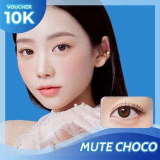 Kính áp tròng Mute Choco 6 tháng, lens mắt thở có sẵn độ - Lens Optic
