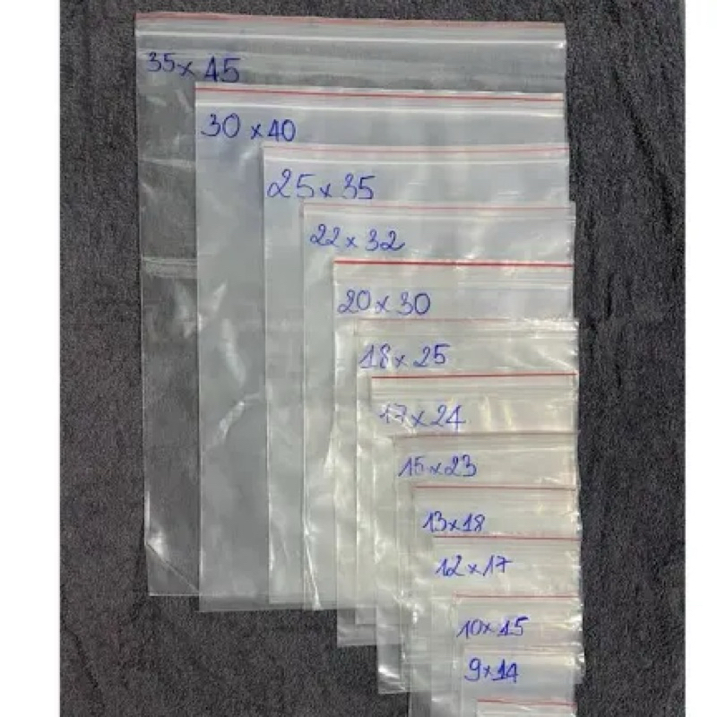 (1kg)TÚI ZIP CHỈ ĐỎ ĐỦ SIZE LOẠI 1