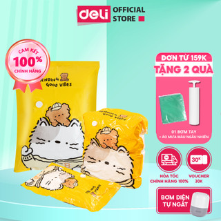  Túi Hút Chân Không Quần Áo Deli Hỏa Tốc Cao Cấp DÀY GẤP ĐÔI Van Chống Rò Hơi Tránh Ẳm Mốc