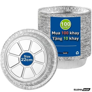 Combo 100 khay tặng thêm 10 khay size 22cm (nồi 5L - 12L) lót nồi chiên không dầu, lò nướng, đĩa nhôm đựng thức ăn