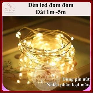 Đèn led đom đóm, dài 1m~5m, kèm pin, dùng pin nút, làm trang trí fairylight