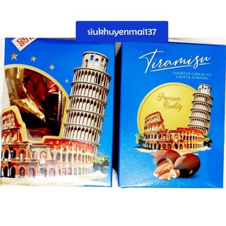 socola tiramisu 90 gr hỗn hợp nhân hạnh nhân, king henry- malaysia,hsd:3/2/2025