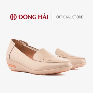 Giày búp bê Đông Hải chất da bò cao cấp đế xuồng 3cm- Quà tặng êm ái, giày cho mẹ - G7233