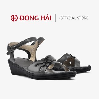 Sandal xuồng Đông Hải da bò cao cấp đế cao su chống trượt cao 5cm - S5274