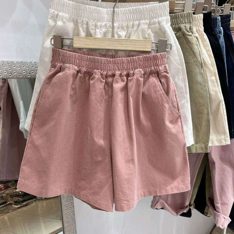 Quần Short Kaki Nữ Ống Rộng Cạp Cao , Quần Sooc đùi Nữ Phong cách Ulzzang Hàn Quốc | BigBuy360 - bigbuy360.vn