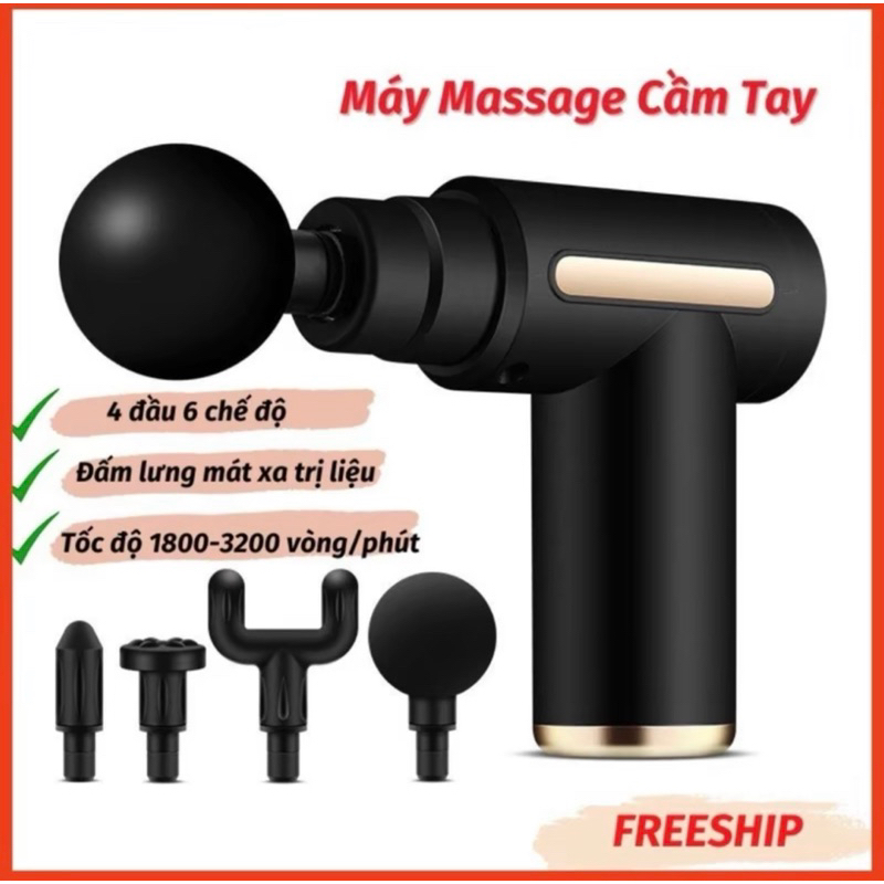Máy massage cầm tay mini, máy mát xa 6 cấp độ đấm lưng mát xa cổ vai gáy