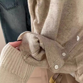 (Aheun.studio) 𝐀́𝐨 𝐜𝐚𝐫𝐝𝐢𝐠𝐚𝐧 xám tiêu 𝐥𝐞𝐧 𝐦𝐨̉𝐧𝐠 𝐜𝐨̂̉ 𝐭𝐫𝐨̀𝐧 𝐦𝐮̀𝐚 𝐭𝐡𝐮 nhà IMISS