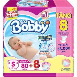 Tã dán bobby xs70 , s80, m76, l68, xl62, xxl56 mẫu gạo non mới nhất 2024