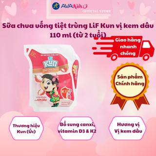 Sữa chua uống tiệt trùng LiF Kun vị kem dâu 110 ml