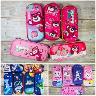 Hộp bút học sinh 3D gấu dâu Lotso, Kuromi, họa tiết hoạt hình nhiều mẫu cho bé trai, bé gái
