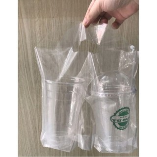 Túi đôi có vách ngăn đựng 2 ly trà sữa
