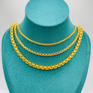 Dây chuyền titan unisex, Vòng cổ titan màu vàng không phai không rỉ sét kiểu dáng dây công trơn, trangsucmoiluatuoi.RIN