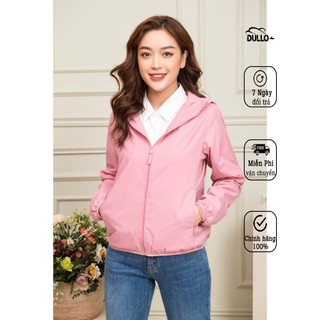 Áo khoác gió nữ DULLO mã D284 chất vải vân gạo 2 lớp chống nước, kèm túi đựng
