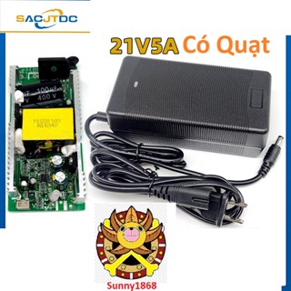 Sạc pin 5S 18650 21V 5A (072) cho công cụ điện máy khoan cầm tay, máy siết bulong, có quạt làm mát có đèn báo đầy 5.5mm