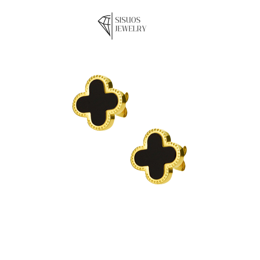 Khuyên tai nữ SISUOS Lucky Four Leaves Earrings Gold