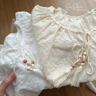 Áo thô boy lỗ cộc tay dây hạt