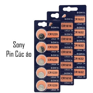 Pin Cúc áo Sony Lithium 3V CR1220, CR1616, CR1620, CR1632 - Vỉ 5 viên