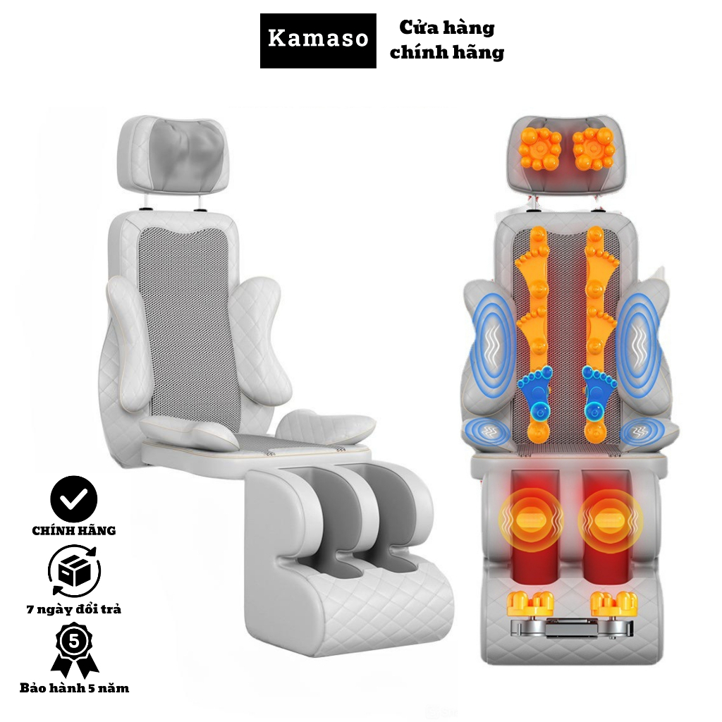 Ghế Massage toàn thân Kamaso mẫu 2024 cải tiến thêm 12 con lăn phần lưng Bảo hành 5 năm