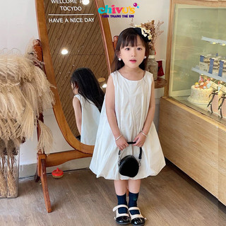 váy bé gái, set váy hè bé gái chất vải thô nến mềm 2 lớp có lớp xô bên trong, đầm bé gái 2 lớp mẫu mới 2024