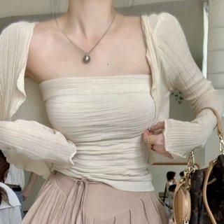 Set Áo Khoác Mỏng Kèm Áo Ống Cúp Ngực thời trang nữ m950