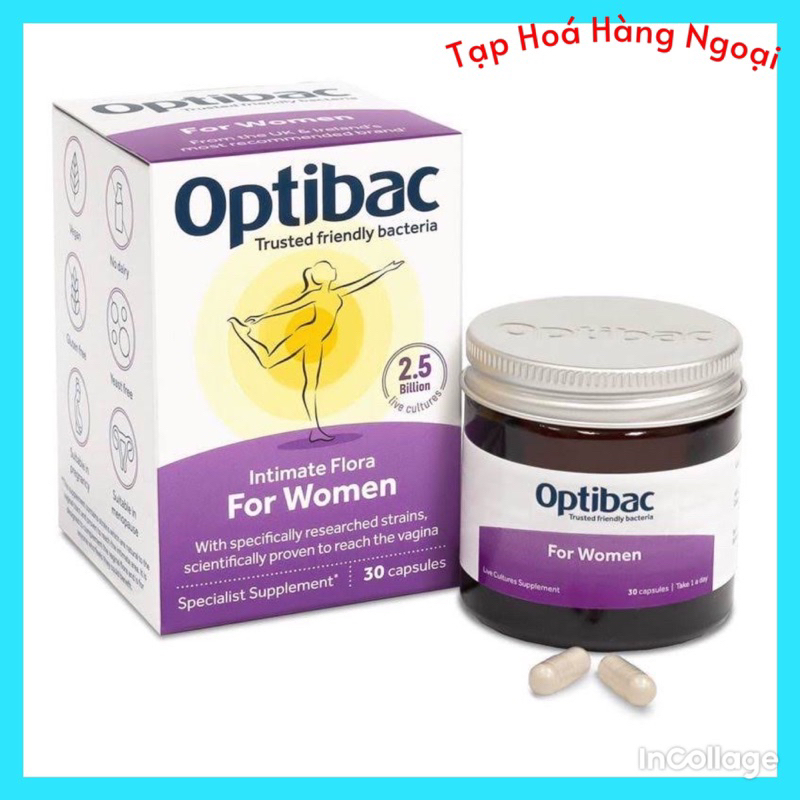 Men vi sinh Optibac Tím for woman hộp 30v,90v nội địa Anh