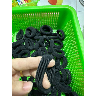 10 dây chun đen buộc tóc dày êm - dây buộc tóc