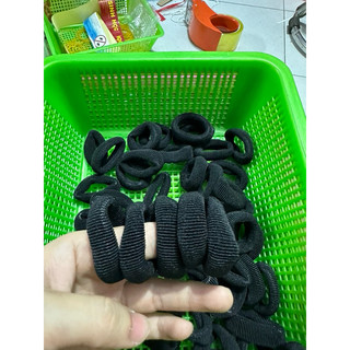 10 dây chun đen buộc tóc dày êm - dây buộc tóc