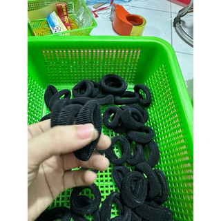 10 dây chun đen buộc tóc dày êm - dây buộc tóc