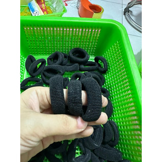 10 dây chun đen buộc tóc dày êm - dây buộc tóc