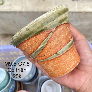 Chậu, ly gốm Nhật trồng sen đá (miệng 6-8cm) (khoan lỗ free theo yc)